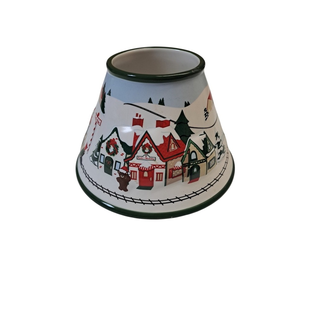 White Barn Candle Co Candle Shade Topper Christmas North Pole Village Scene